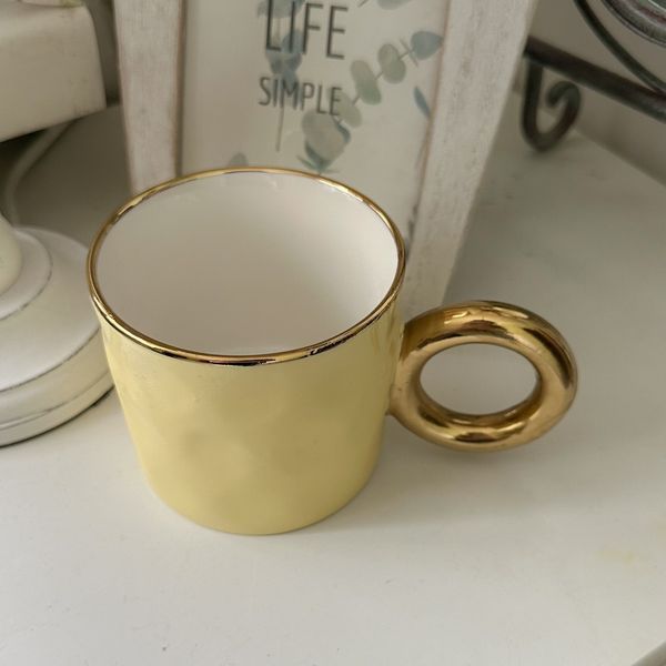 Кухлик, кружка, чашка "Bagel", порцеляна, жовтий Cup001 фото