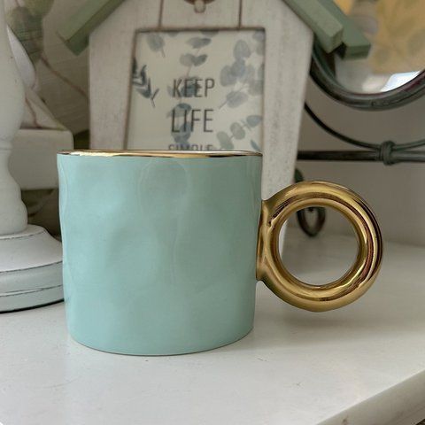Кухлик, кружка, чашка "Bagel", порцеляна, мʼятний Cup003 фото